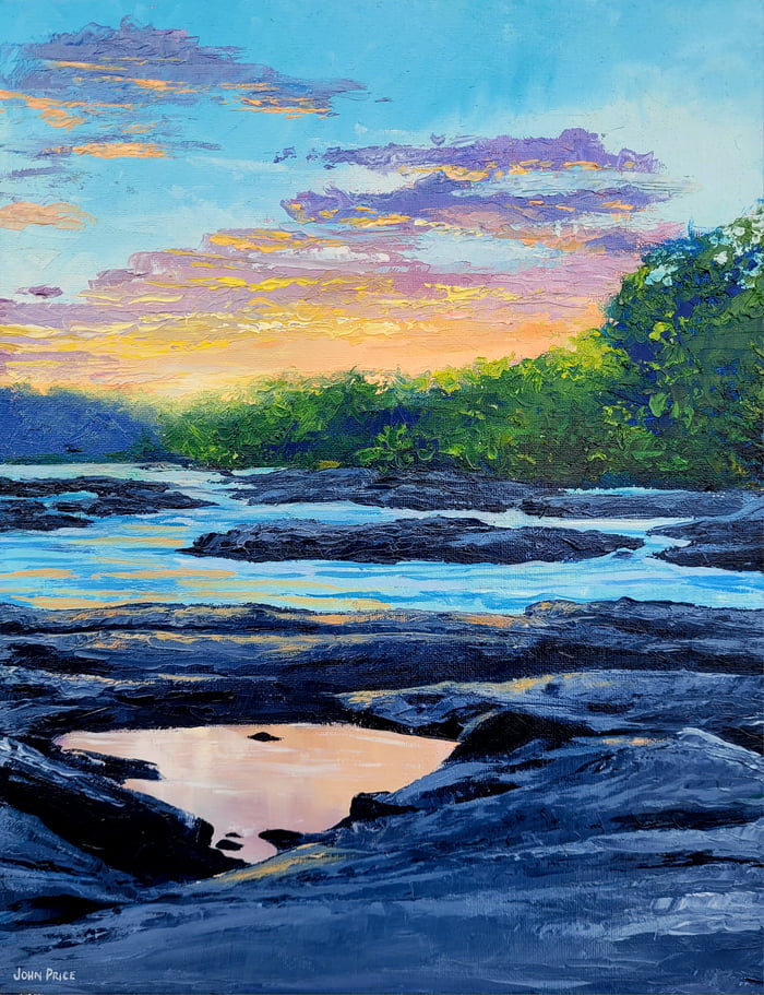 Palette Knife Painting I did of Texas Beach in Richmond, VA 9GAG