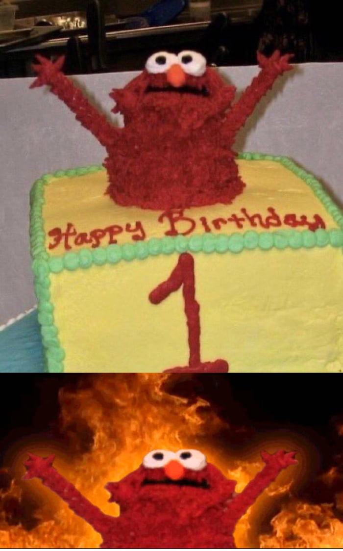 The Elmo meme came from a birthday cake?? - 9GAG