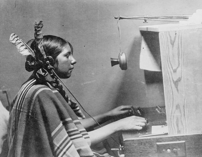 Helen, a Native American telephone and switchboard operator, 1925 - 9GAG