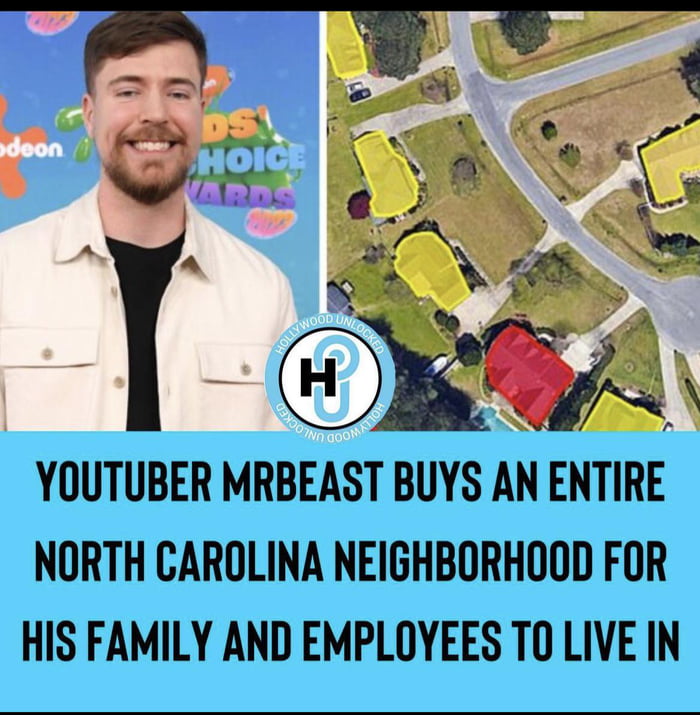 YouTuber buys an entire neighborhood for his family and employees to