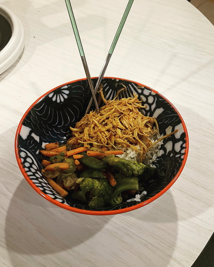 Honey Garlic Chicken Over White Rice And Stir Fried Veggies 9GAG