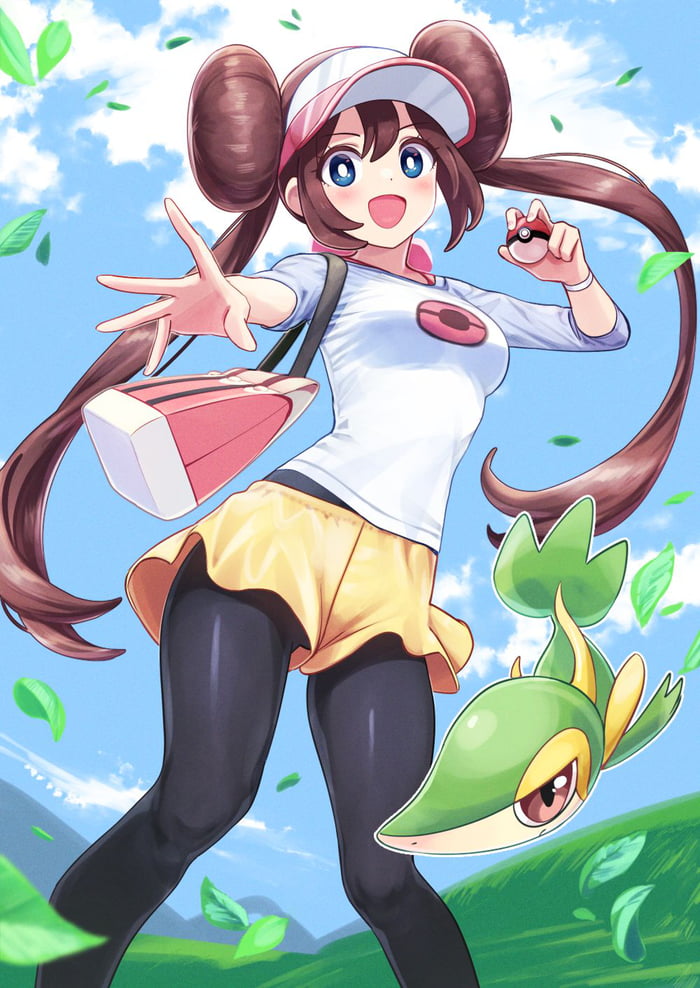 Anime Pantyhose Legs Pokemon Trainer Rosa Mei Pokemon Black White Looking Adorable