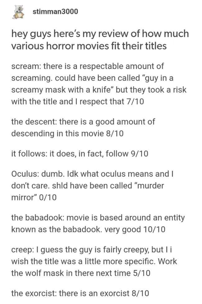 How Would You Describe A Horror Movie