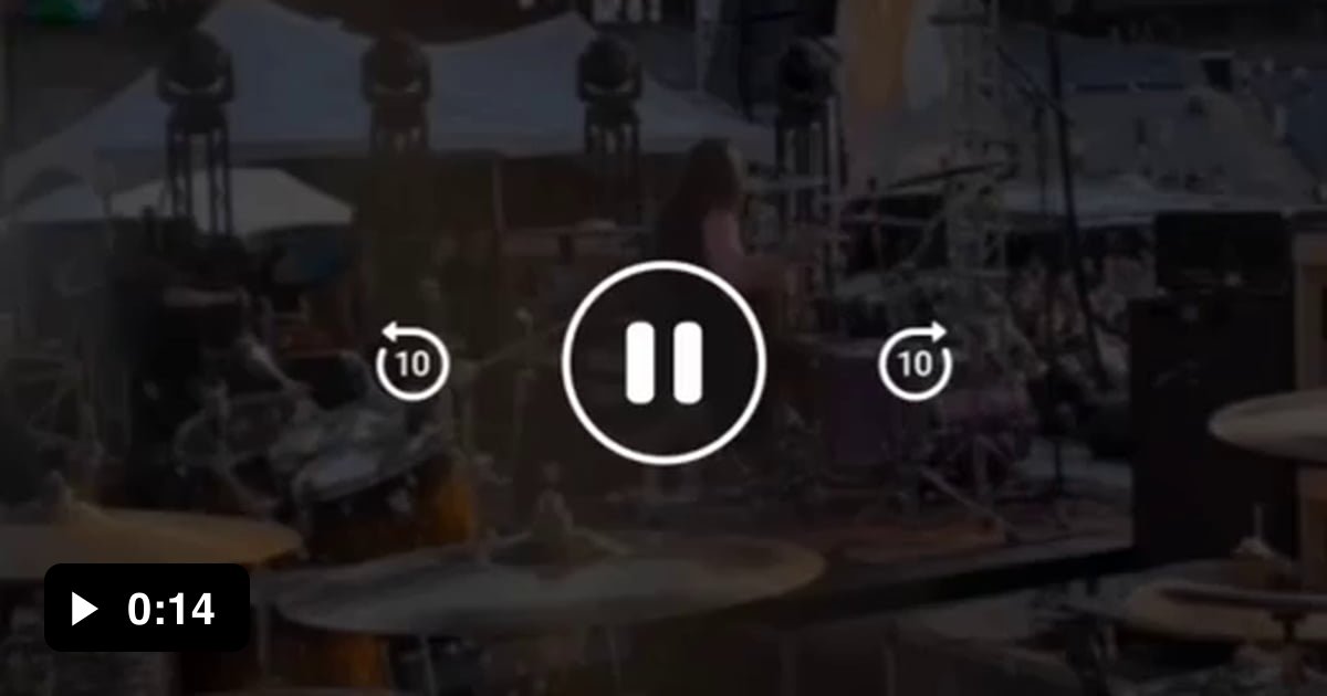 Drummer is having problems hearing the metronome, drum tech taps tempo on the drummer's leg. 9GAG