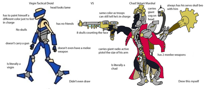 Virgin Tactical Droid VS Chad Skitarii Marshal - 9GAG