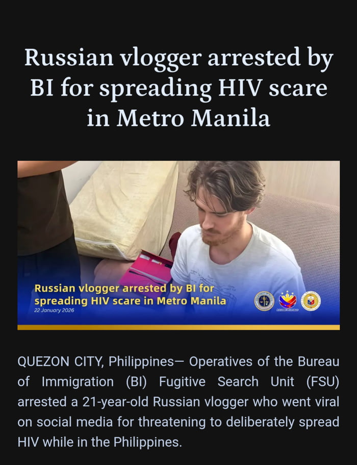 Russian vlogger arrested after saying that he will spread HIV in the ...