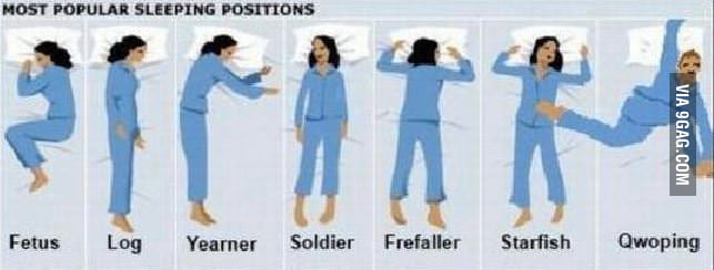 Most Popular Sleeping Positions 9gag