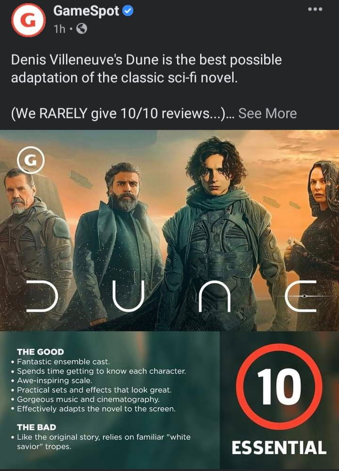 Gamespot review of Dune - 10/10. Fantastic ensemble cast but too many ...