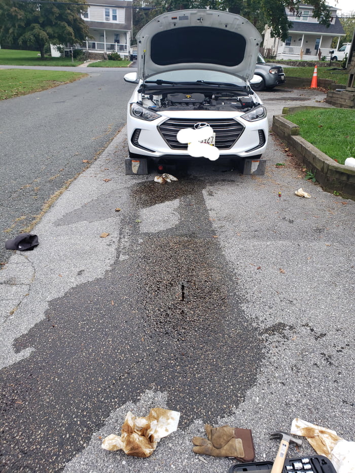 This is what happens when the old oil filter gasket sticks to the