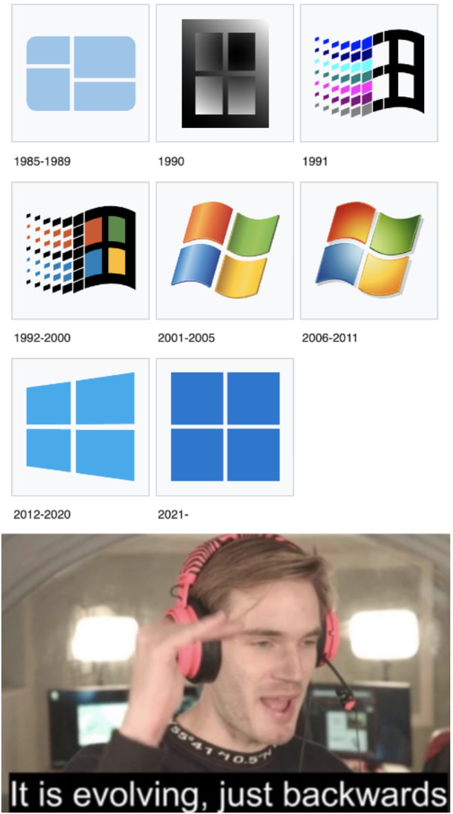 Windows Evolving Backwards - 9GAG