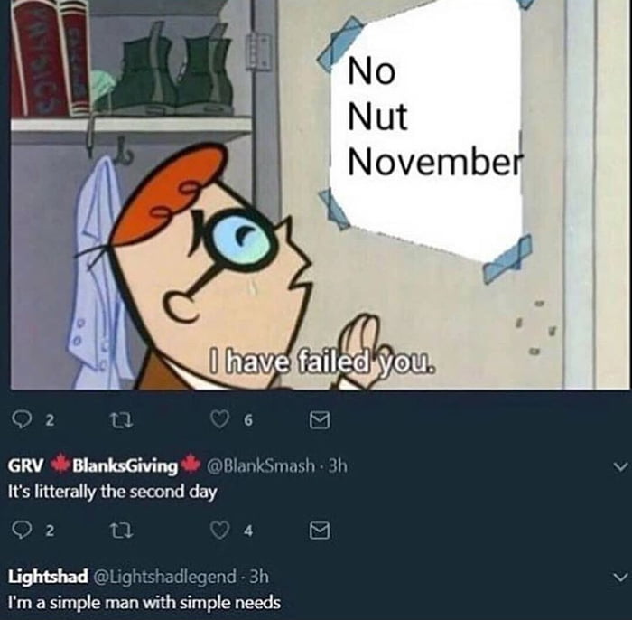 When have you failed. November has come.