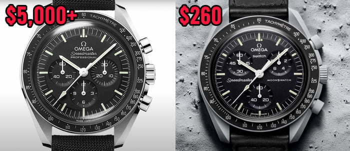 Omega Speedmaster alongside 