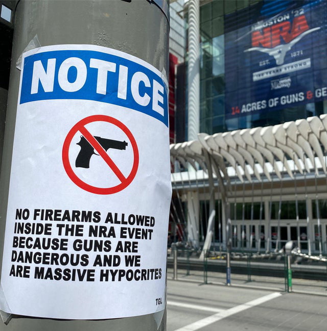 Nra Retail Code Sign Sign outside NRA convention in Houston - 9GAG