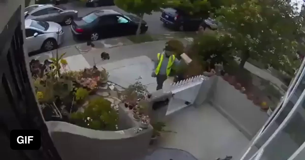 Amazon driver steals package right after delivery 9GAG