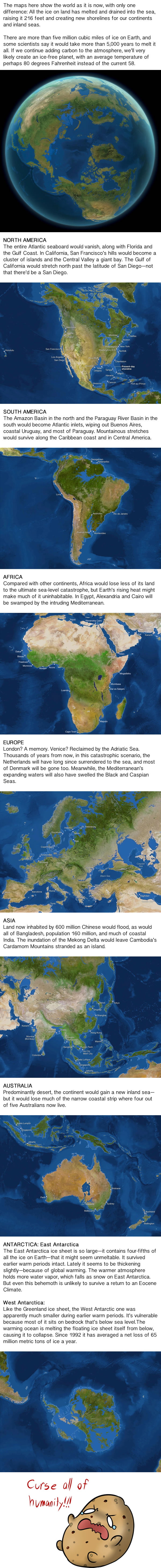 Here's what the world will look like once all the ice melted
