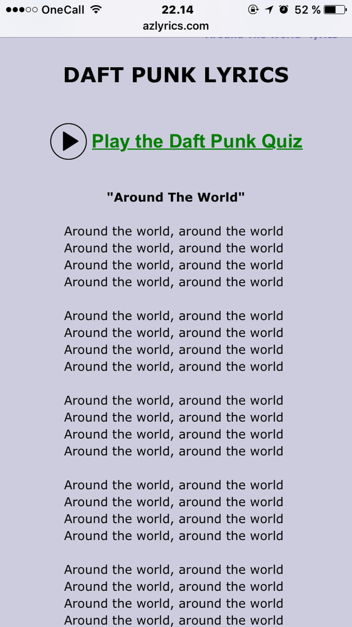  around the world lyrics 9gag