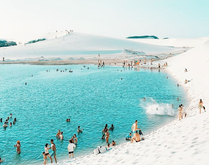Lencois Maranhenses National Park In Brazil With The Appearance Of A Desert It Is Actually Not One But Rather A Huge Area Of Sand Dunes The Area Floods Periodically Creating Beautiful Swimming