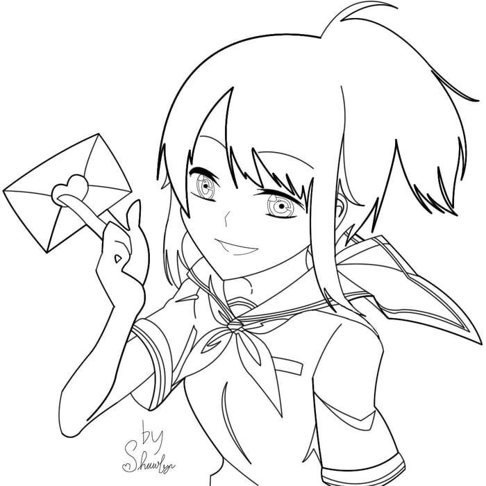 Anime Yandere Simulator Coloring Pages