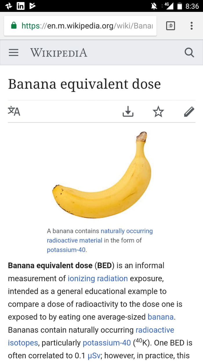 Banana serves as a unit for food radioactivity, too... 9GAG