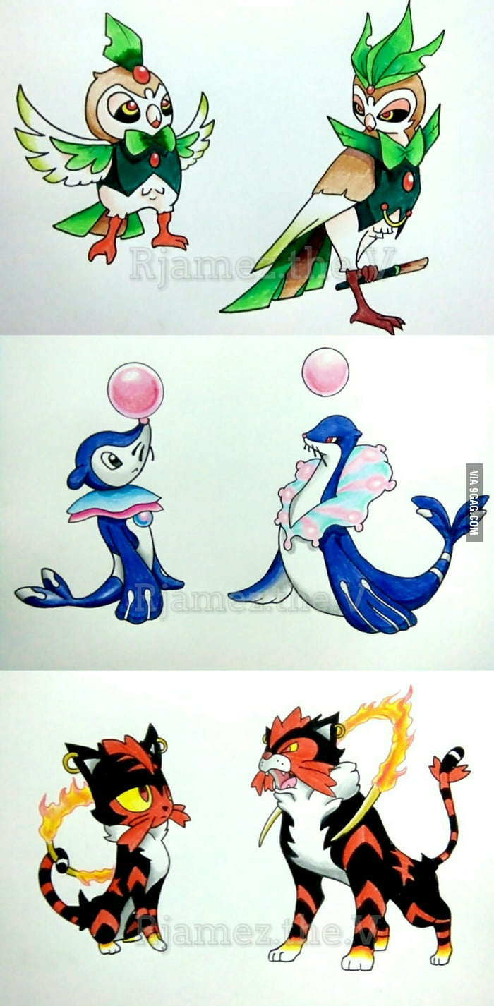 It's leaking everywhere! Pokemon sun and Moon Starters evolution - 9GAG