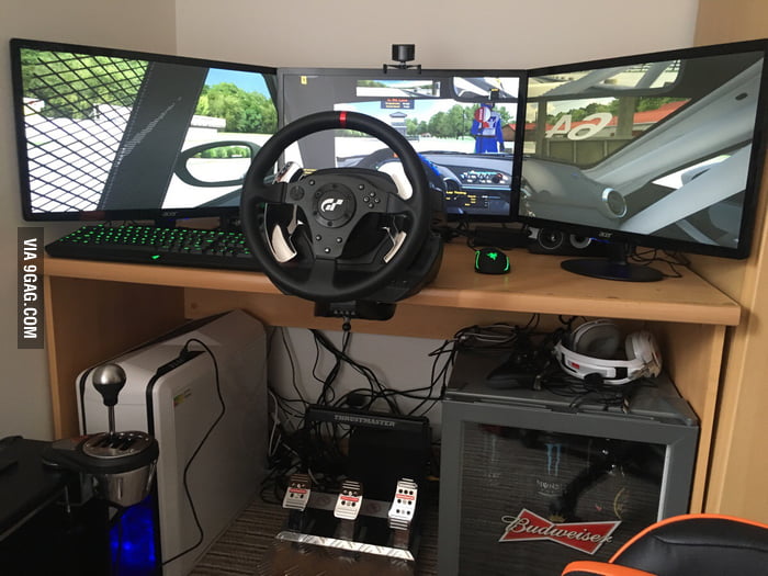Finally got my PC racing setup finished! - 9GAG