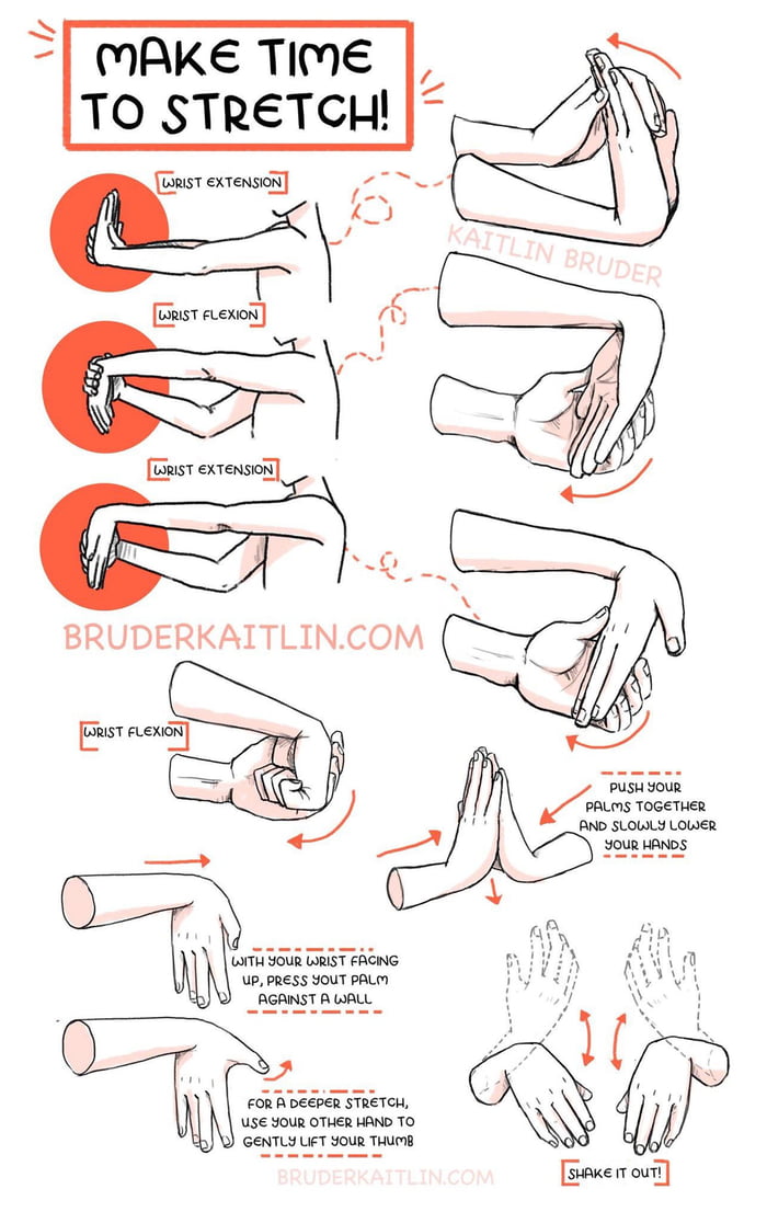 Cool wrist stretching guide. 9GAG