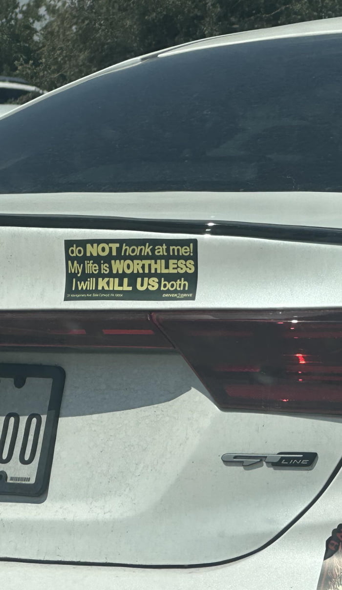 Road Rage Warning Sticker 9GAG