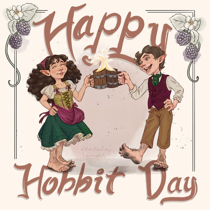 Happy Hobbit day everybody! Art by Isabela Sande (me) 9GAG