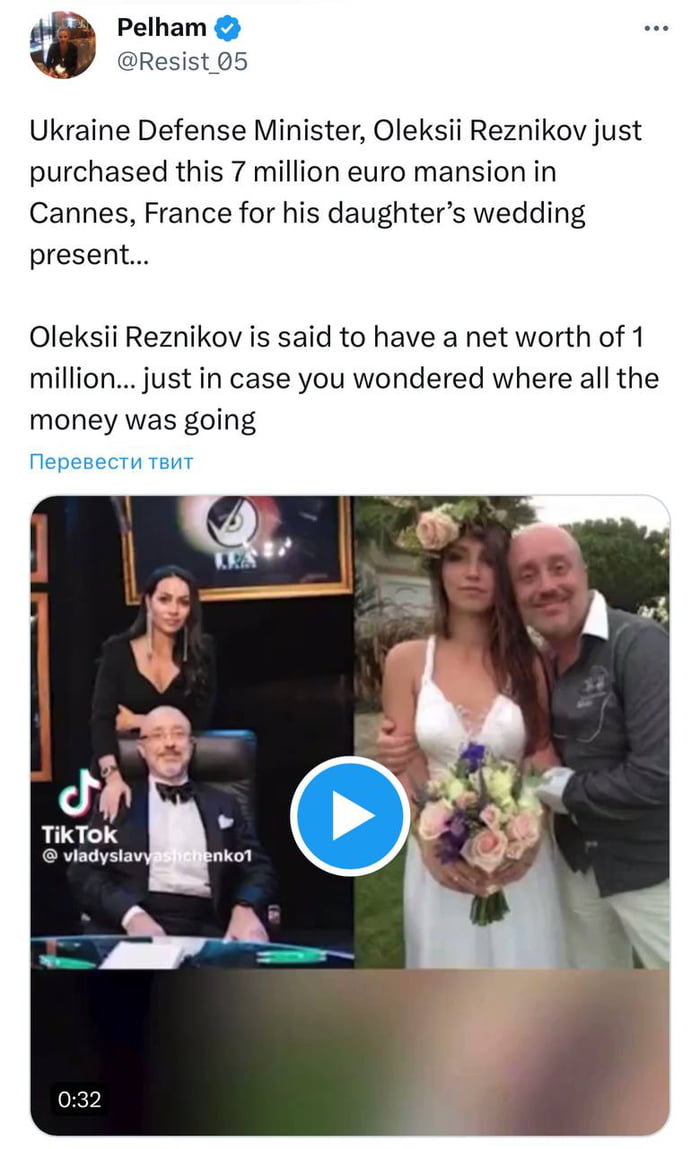 Minister of Defense of Ukraine Reznikov knows better than anyone and ...