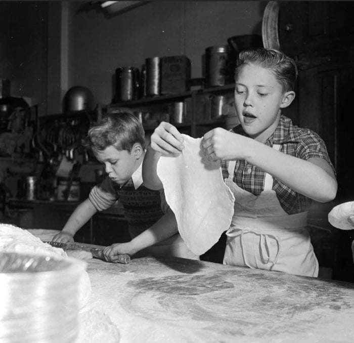 Christopher Walken in the 50's rolling out dough at his father's bakery