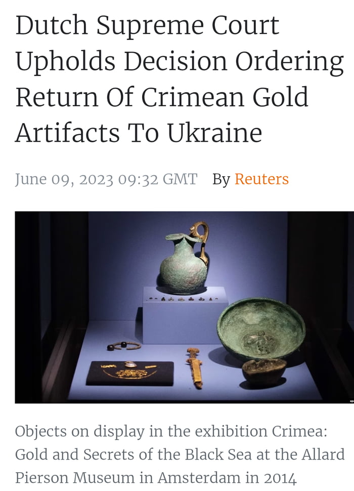 Crimean Artefacts That Were On Loan In The Allard Pierson Museum Since