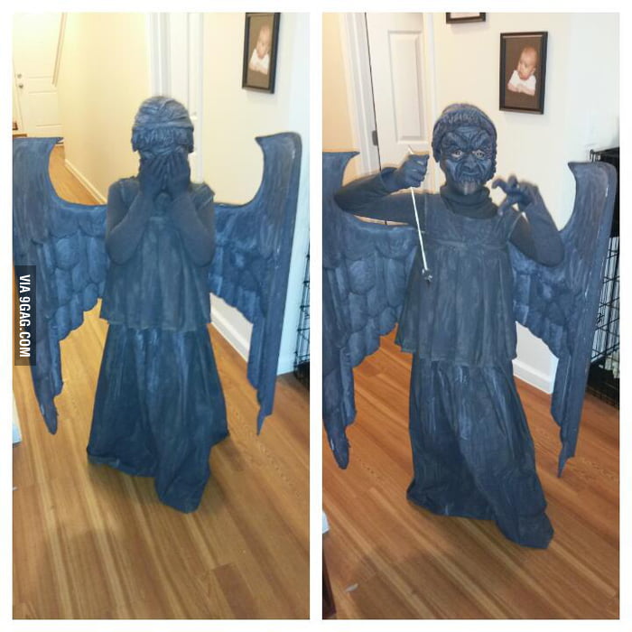 My daughter's weeping angel costume! - 9GAG