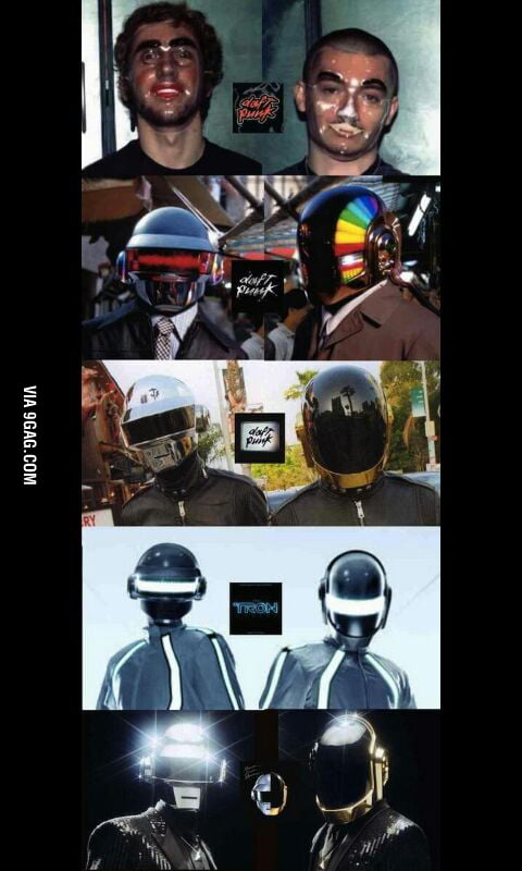 Evolution of Daft Punk helmets - 9GAG