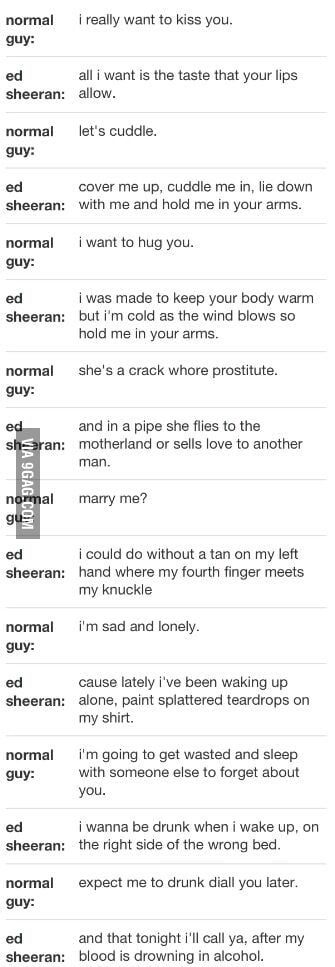 Ed Sheeran Vs Normal People 9gag