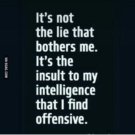 Its The Insult To My Intelligence That I Find Offensive 9gag - 