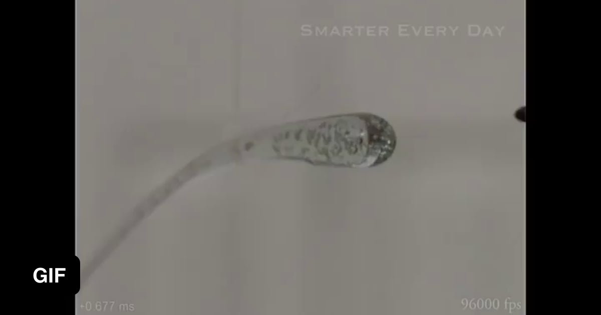 Shattering a Prince Rupert's Drop with a Bullet at 96000 FPS 9GAG