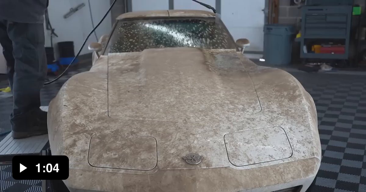 First Wash in 45 Years: BARN FIND Corvette - 9GAG