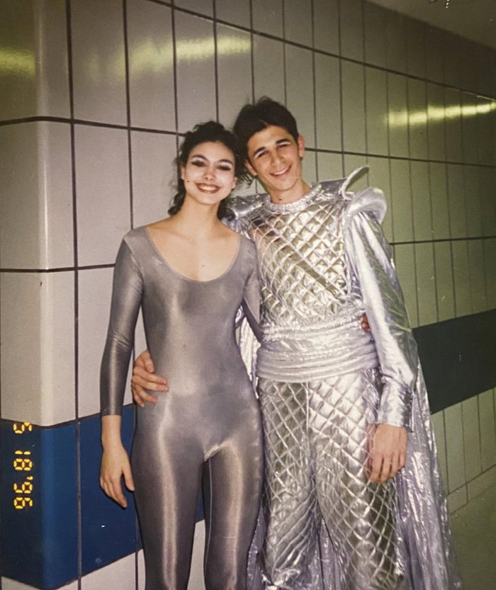 Morena Baccarin and friend after a high school performance of ‘A