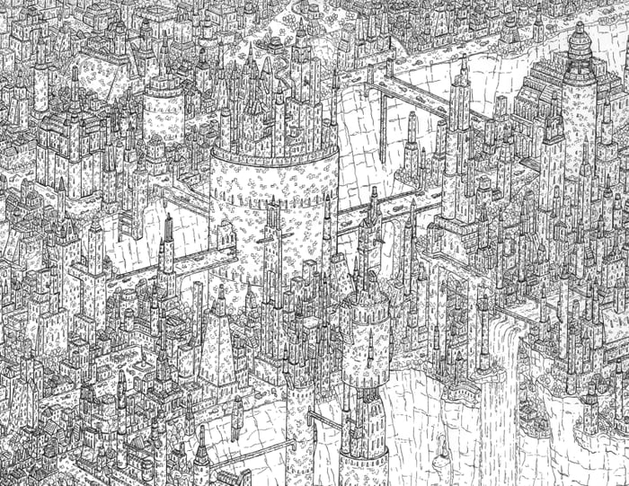 Fantasy city drawing by DracarysDrekkar7 on DeviantArt
