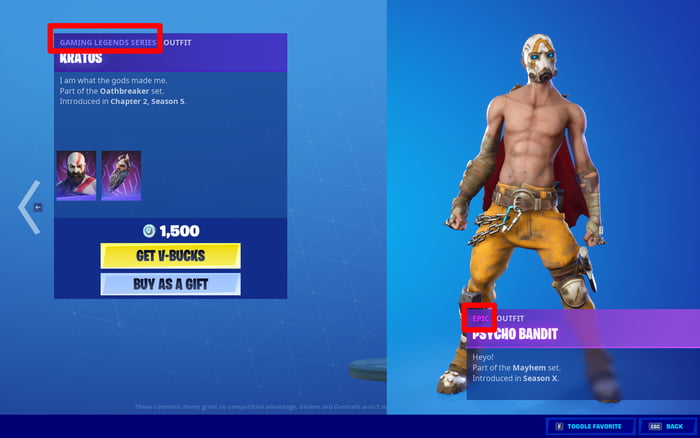 Suggestion: Make the Psycho Bandit outfit apart of the Gaming Legends ...