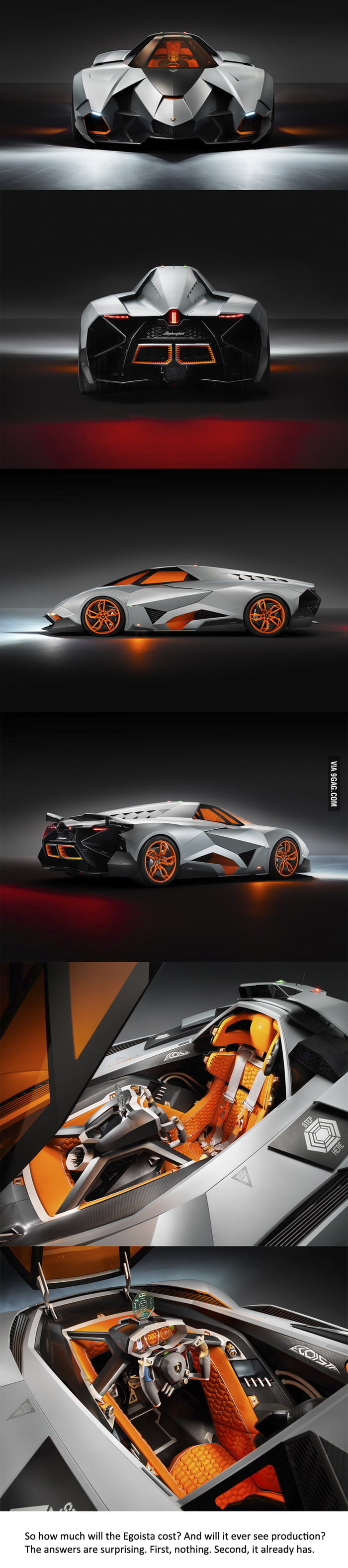 Lamborghini's 50th Anniversary Gift to Lamborghini ( Lamborghini Egoista  Single-Seater Supercar) - 9GAG