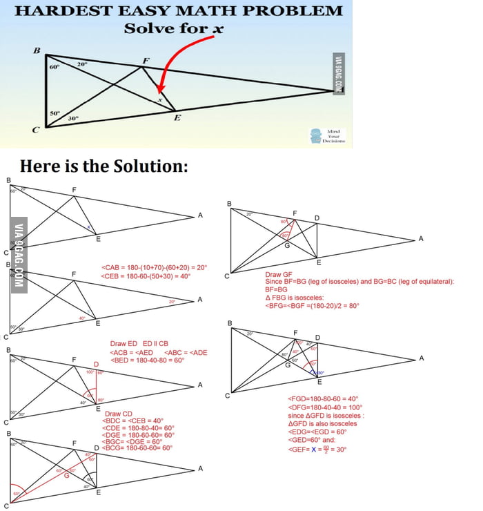 Hardest easy math problem solved 9gag