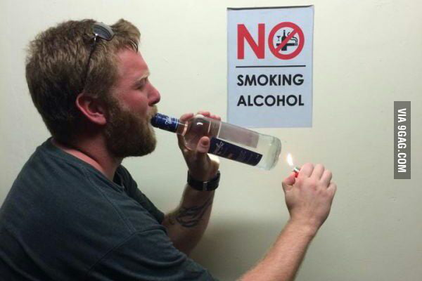 Алкоголь смешное фото No smoking alcohol. - 9GAG