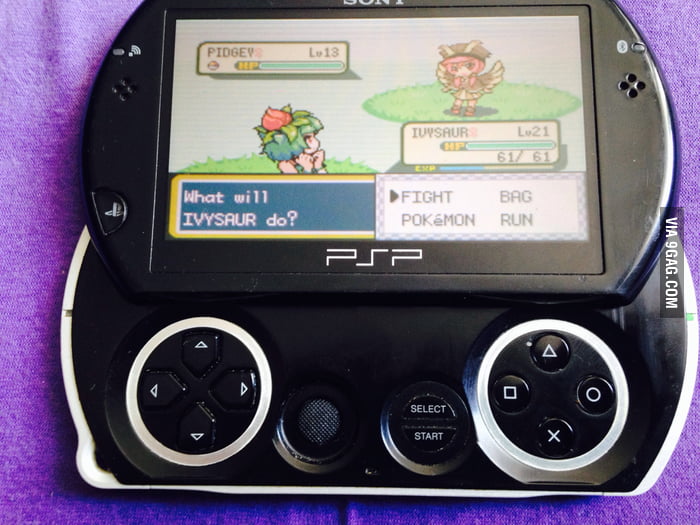 Just me playing Pokemon on PSP... Wait what?!? 9GAG