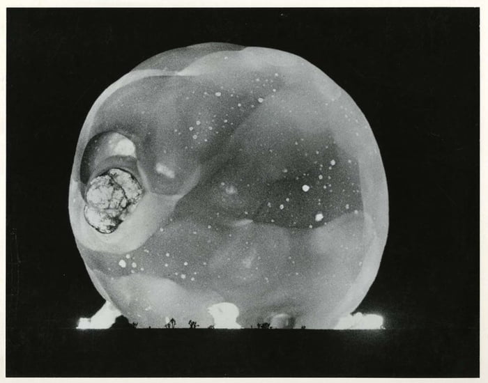 A photo of a nuclear detonation in the Nevada desert, taken by Harold