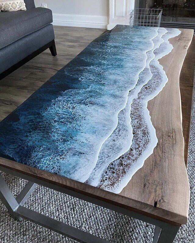 Incredible Seashore Wood Table Gag