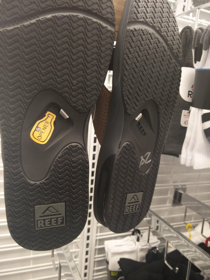 sandals with a bottle opener on the bottom