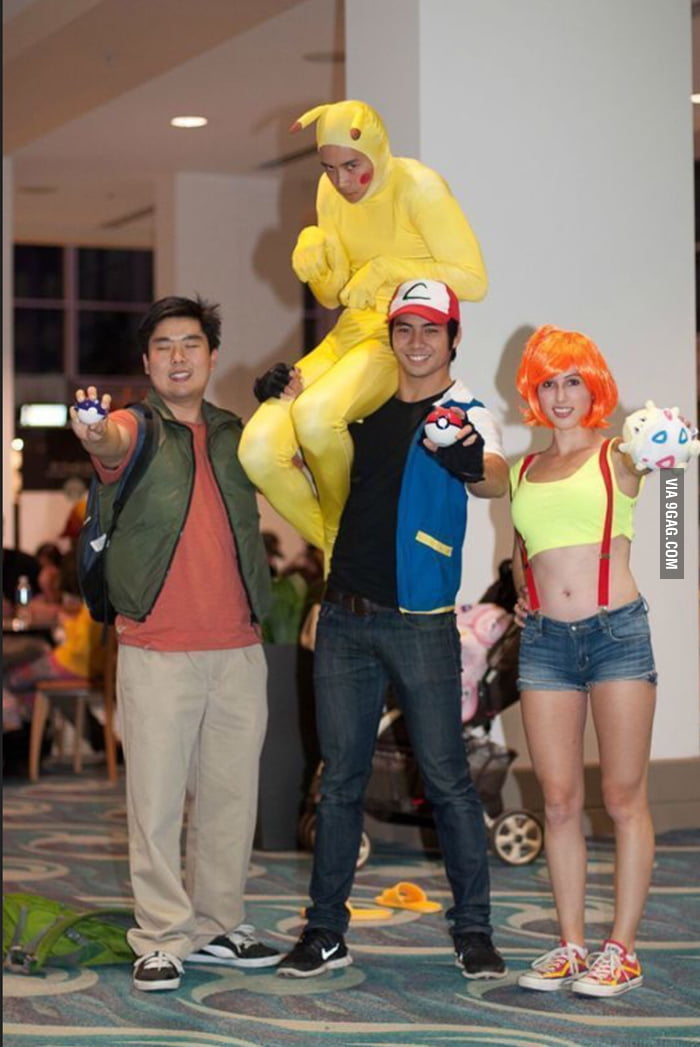 Pokemon cosplay with Ash Misty Brock and pikachu 9GAG