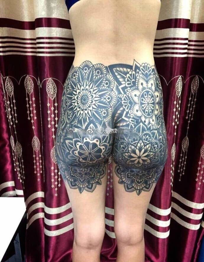 Butt tattoo. 