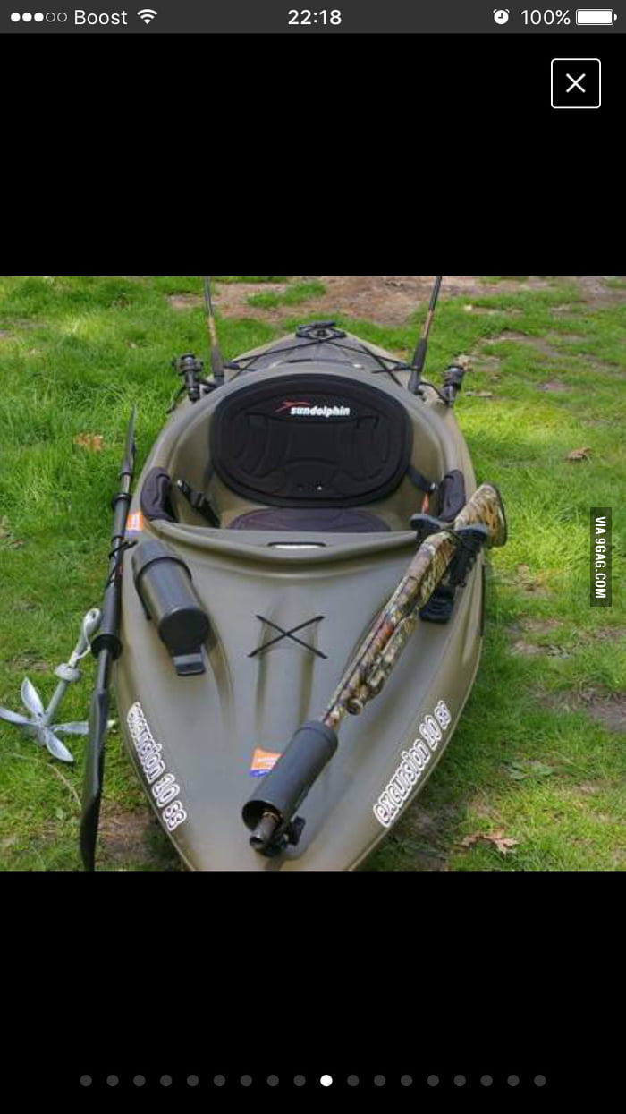 Gun rack on a kayak... Only in America 9GAG